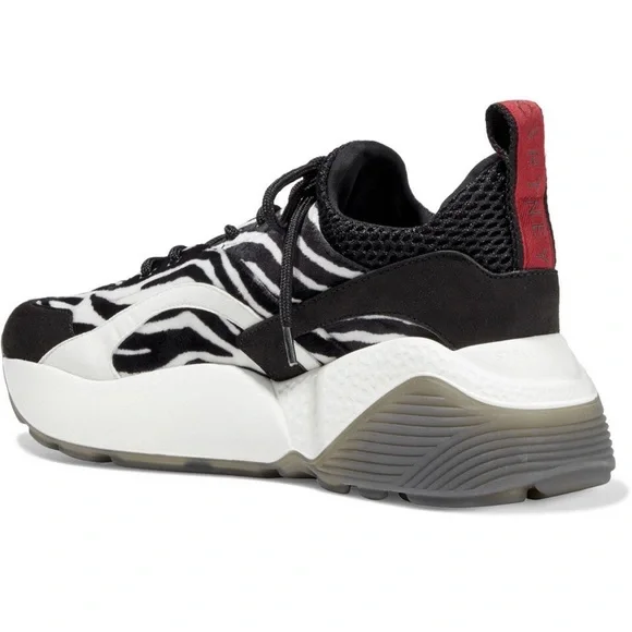 Stella McCartney Eclypse Mesh and Zebra-Print Velvet Sneakers like new!